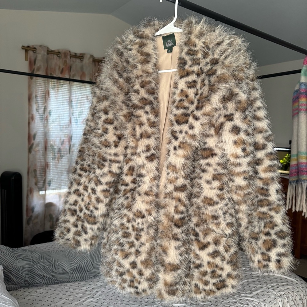 Wild Fable Cheetah Print Jacket Faux Fur